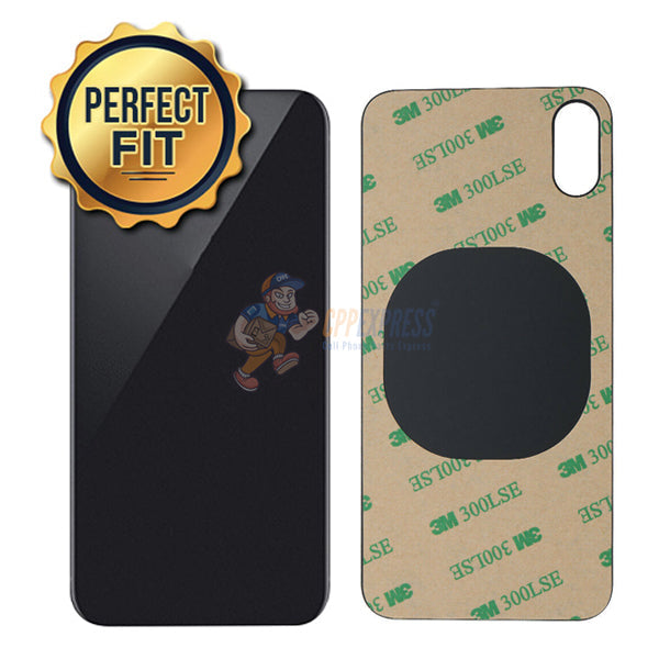 iPhone XS MAX Glass Back Cover - Perfect Fit Premium Glass Backdoor - Black