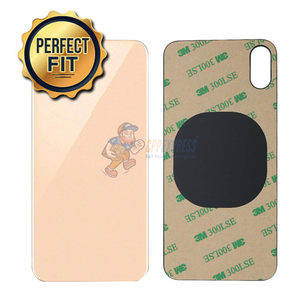 iPhone XS MAX Glass Back Cover - Perfect Fit Premium Glass Backdoor - Gold