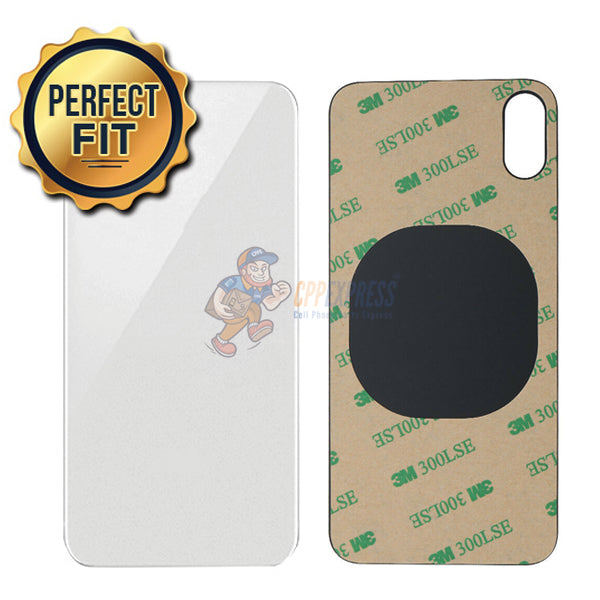iPhone XS MAX Glass Back Cover - Perfect Fit Premium Glass Backdoor - White
