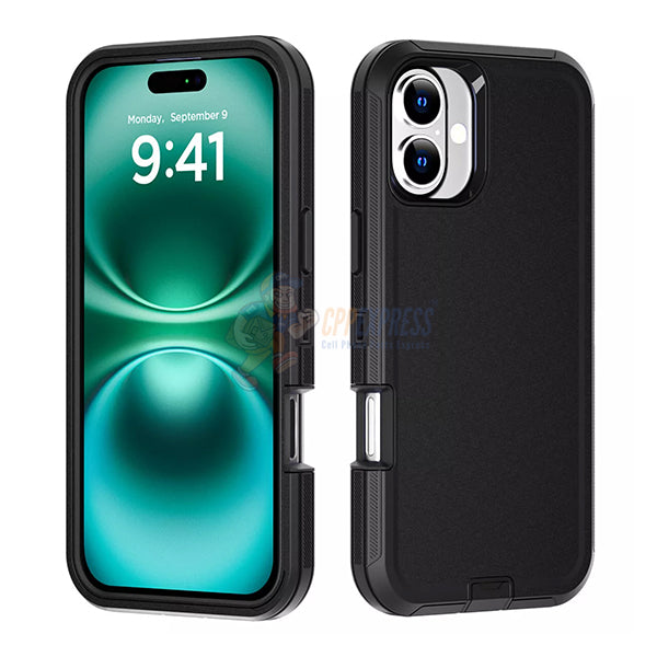 iPhone 16 Shockproof Heavy Duty Rugged Protective Defender Case Cover