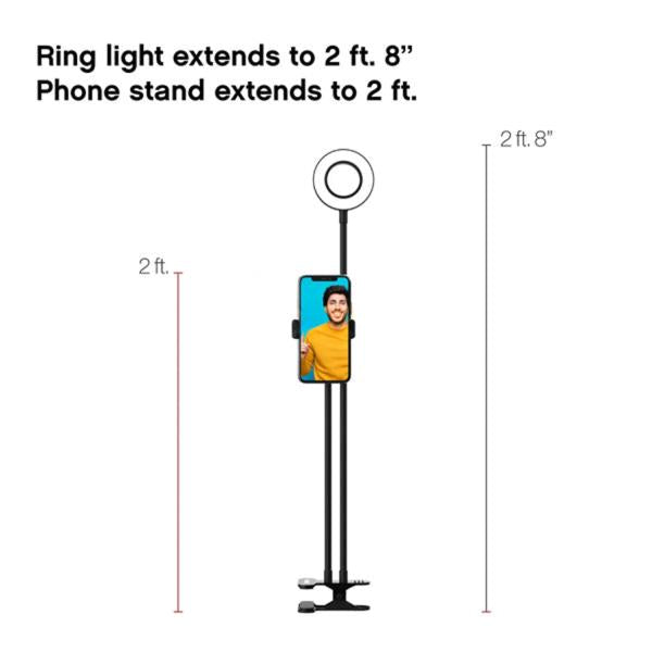Tzumi On Air Flex Duo 3.5 inches LED Ring Light and Phone Mount