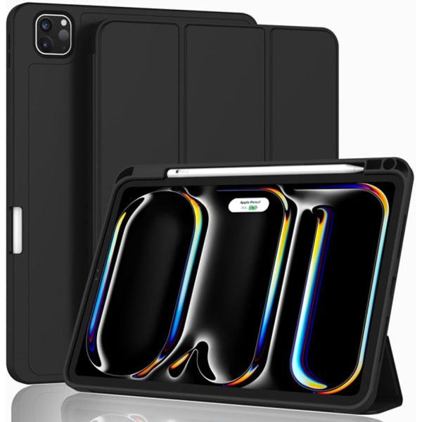 iPad Pro 11 (2024) Silicone case with Pencil Support - Black